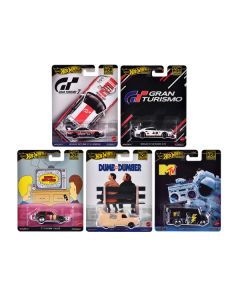 "Pop Culture 2024" 5 piece Set C "Premium Series" Diecast Model Cars by Hot Wheels