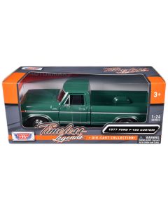 1977 Ford F-150 Custom Pickup Truck Green "Timeless Legends" Series 1/24 Diecast Model Car by Motormax