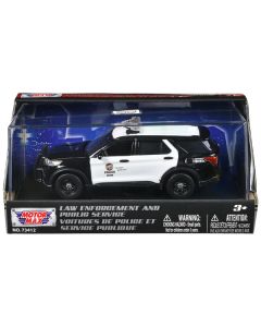 2022 Ford Police Interceptor Utility "LAPD (Los Angeles Police Department)" Black and White "Law Enforcement and Public Service" Series 1/43 Diecast Model Car by Motormax