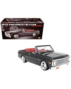 1972 Chevrolet Blazer Custom Black with White Top and Red Interior Limited Edition to 698 pieces Worldwide 1/18 Diecast Model Car by ACME