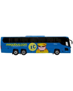 Scania Touring Coach Bus "Megabus France" Blue with Graphics "European Bus & Motorcoach Collection" Limited Edition to 504 pieces Worldwide 1/87 (HO) Diecast Model by Iconic Replicas