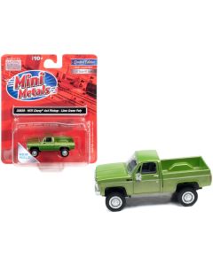 1975 Chevrolet 4x4 Pickup Truck Lime Green Metallic 1/87 (HO) Scale Model Car by Classic Metal Works