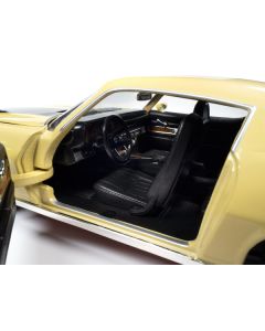 1972 Chevrolet Camaro RS Z28 Cream Yellow with Black Stripes "American Muscle" Series 1/18 Diecast Model Car by Auto World