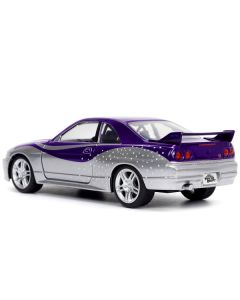 1995 Nissan Skyline GT-R (BCNR33) Purple and Silver Metallic "Fast & Furious" Series 1/32 Diecast Model Car by Jada