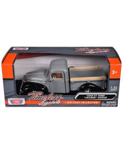 1942-47 Ford "Jailbar" Pickup Truck Gray and Black "Timeless Legends" Series 1/24 Diecast Model Car by Motormax