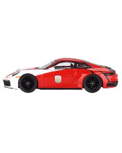 Porsche 911 (992) Carrera S "Safety Car 2023 IMSA Daytona 24 Hours" Red and White with Stripes Limited Edition to 3600 pieces Worldwide 1/64 Diecast Model Car by Mini GT