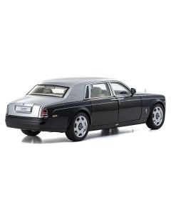 Rolls Royce Phantom EWB (Extended Wheelbase) Black and Silver Metallic 1/18 Diecast Model Car by Kyosho