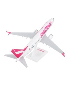 Boeing 737 MAX 8 Commercial Aircraft "Swoop" (C-GORP) White with Pink Tail (Snap-Fit) 1/130 Plastic Model by Skymarks