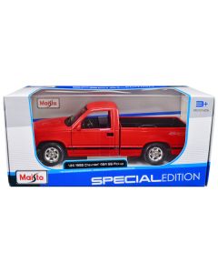 1993 Chevrolet 454 SS Pickup Truck Red 1/24 Diecast Model Car by Maisto