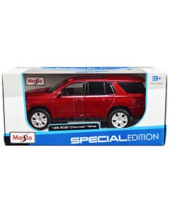 2021 Chevrolet Tahoe Red Metallic with Sunroof 1/24 Diecast Model Car by Maisto