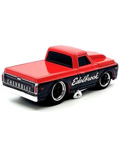 1972 Chevrolet C-10 Pickup Truck Red and Black "Edelbrock" 1/64 Diecast Model Car by Muscle Machines