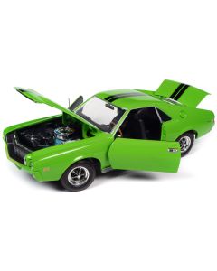 1969 AMC AMX Big Bad Lime Green with Black Stripes "Muscle Car & Corvette Nationals" (MCACN) "American Muscle" Series 1/18 Diecast Model Car by Auto World