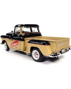 1957 Chevrolet 3100 Stepside Pickup Truck Black and Tan with Graphics 