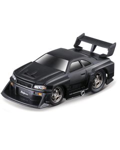 1999 Nissan Skyline GT-R (R34) #5 "Liberty Walk" Matt Black 1/64 Diecast Model Car by Muscle Machines