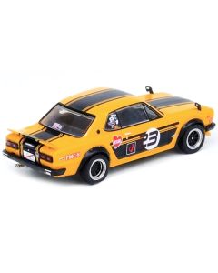 Nissan Skyline 2000 GT-R (KPGC10) RHD (Right Hand Drive) #23 Yellow with Black Stripes "Outlaw" 1/64 Diecast Model Car by Inno Models