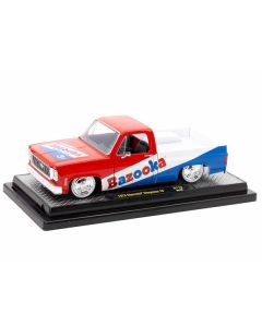 1973 Chevrolet Cheyenne 10 Pickup Truck Red and Blue with White Stripe "Bazooka Bubble Gum" Limited Edition to 6250 pieces Worldwide 1/24 Diecast Model Car by M2 Machines