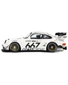 RWB Bodykit "Coast Cycle" White with Graphics 1/18 Model Car by GT Spirit