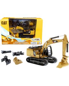 CAT Caterpillar 320F L Hydraulic Tracked Excavator with 5 Work Tools "Play & Collect!" 1/64 Diecast Model by Diecast Masters