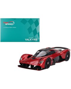 Aston Martin Valkyrie Hyper Red Metallic and Carbon 1/18 Model Car by Top Speed