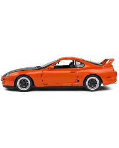 1993 Toyota Supra MK4 (A80) RHD (Right Hand Drive) Orange Metallic with Black Hood 1/18 Diecast Model Car by Solido