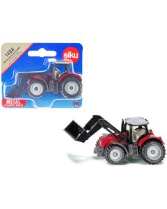 Massey Ferguson Tractor with Front Loader Red with Silver Top Diecast Model by Siku