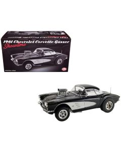 1961 Chevrolet Corvette Gasser "Showtime" Black Limited Edition to 318 pieces Worldwide 1/18 Die Cast Model Car by ACME