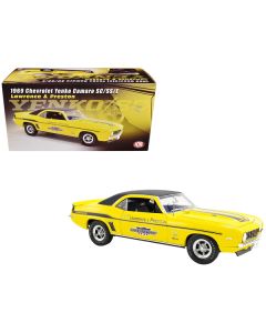 1969 Chevrolet Yenko Camaro SC/SS/E "Lawrence & Preston" Daytona Yellow with Black Stripes and Black Vinyl Top Limited Edition to 290 pieces Worldwide 1/18 Die Cast Model Car by ACME