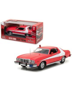 1976 Ford Gran Torino Red with White Stripes "Starsky and Hutch" (1975-1979) TV Series 1/24 Diecast Model Car by Greenlight