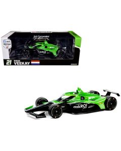 Dallara IndyCar #21 Rinus VeeKay "Risk On International" Ed Carpenter Racing "NTT IndyCar Series" (2024) 1/18 Diecast Model Car by Greenlight