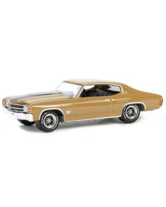 1971 Chevrolet Chevelle SS 454 Placer Gold Metallic with Black Hood Stripes "GreenLight Muscle" Series 28 1/64 Diecast Model Car by Greenlight