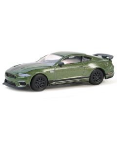 2022 Ford Mustang Mach 1 Eruption Green Metallic with Black Stripes "GreenLight Muscle" Series 28 1/64 Diecast Model Car by Greenlight