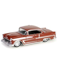 1955 Chevrolet Bel Air Lowrider Red Metallic and Silver "California Lowriders" Series 5 1/64 Diecast Model Car by Greenlight