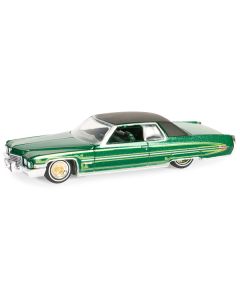 1971 Cadillac Coupe DeVille Lowrider Green Metallic with Black Top and Green Interior "California Lowriders" Series 5 1/64 Diecast Model Car by Greenlight