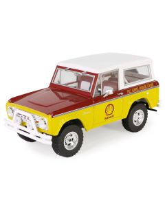 1977 Ford Bronco "Shell Oil" Red and Yellow with White Top "Running on Empty" Series 7 1/24 Diecast Model Car by Greenlight