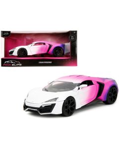 Lykan Hypersport White Pink and Purple Gradient "Pink Slips" Series 1/24 Diecast Model Car by Jada