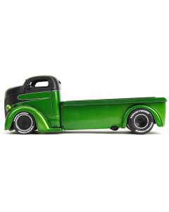 1947 Ford COE Flatbed Truck Green Metallic and Matt Black "Toyo Tires" with Extra Wheels "Just Trucks" Series 1/24 Diecast Model Car by Jada