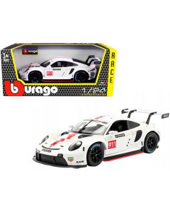 Porsche 911 RSR GT #911 White "Race" Series 1/24 Diecast Model Car by Bburago