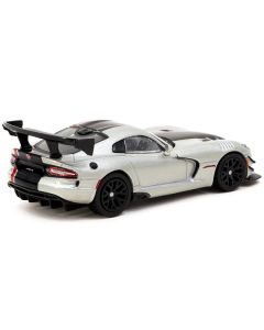 Dodge Viper ACR Extreme Silver Metallic with Black and Red Stripes "Global64" Series 1/64 Diecast Model by Tarmac Works