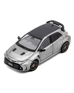 2022 Toyota GR Corolla RHD (Right Hand Drive) Gray Metallic with Black Top 1/64 Diecast Model Car by GCD