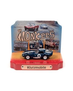 Shelby Cobra Daytona "Klutzmobile" Blue Metallic with White Stripes "The Monkees" with Collectible Tin Display "Silver Screen Machines" Series 1/64 Diecast Model Car by Johnny Lightning