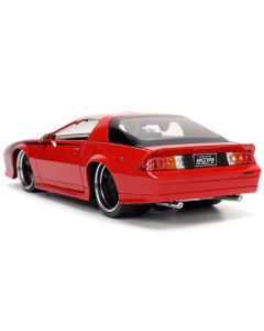 1985 Chevrolet Camaro Red with Black Stripes "Bigtime Muscle" Series 1/24 Diecast Model Car by Jada