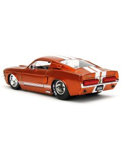 1967 Ford Mustang Shelby GT500 Candy Orange with White Stripes "Bigtime Muscle" Series 1/24 Diecast Model Car by Jada