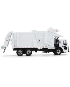 Mack LR Refuse Garbage Truck with McNeilus Meridian Front Loader White with Trash Bin 1/64 Diecast Model by DCP/First Gear