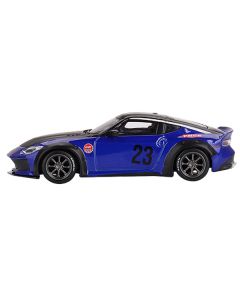 Nissan Z "LB Nation Works" #23 Seiran Blue Metallic with Black Hood and Top Limited Edition to 6000 pieces Worldwide 1/64 Diecast Model Car by Mini GT