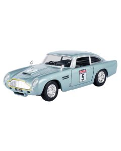 Aston Martin DB5 RHD (Right Hand Drive) #5 Light Blue Metallic "GT Racing" Series 1/24 Diecast Model Car by Motormax