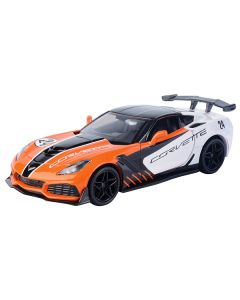 2019 Chevrolet Corvette ZR1 #24 Orange and White with Black Graphics "GT Racing" Series 1/24 Diecast Model Car by Motormax