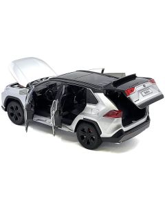 Toyota Rav4 Hybrid XSE Silver Metallic with Black Top and Sunroof 1/24 Diecast Model Car