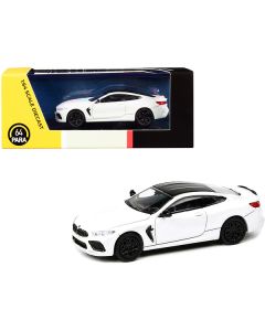 BMW M8 Coupe Alpine White with Black Top 1/64 Diecast Model Car by Paragon