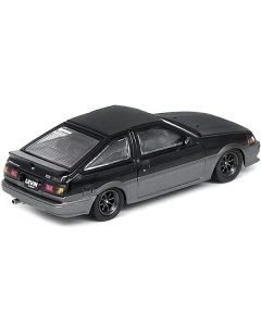 Toyota Corolla AE86 Levin RHD (Right Hand Drive) Black and Gray Metallic 1/64 Diecast Model Car by Inno Models