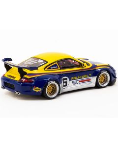 RWB 997 #6 Blue Metallic and Yellow with Graphics "FuelFest Tokyo 2023" "Hobby43" Series 1/43 Diecast Model Car by Tarmac Works